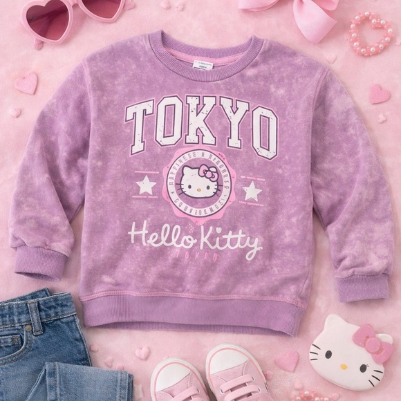 Sanrio Other - Hello Kitty Tokyo Sweatshirt Toddler 3T Purple Graphic Sanrio Japan Crewneck